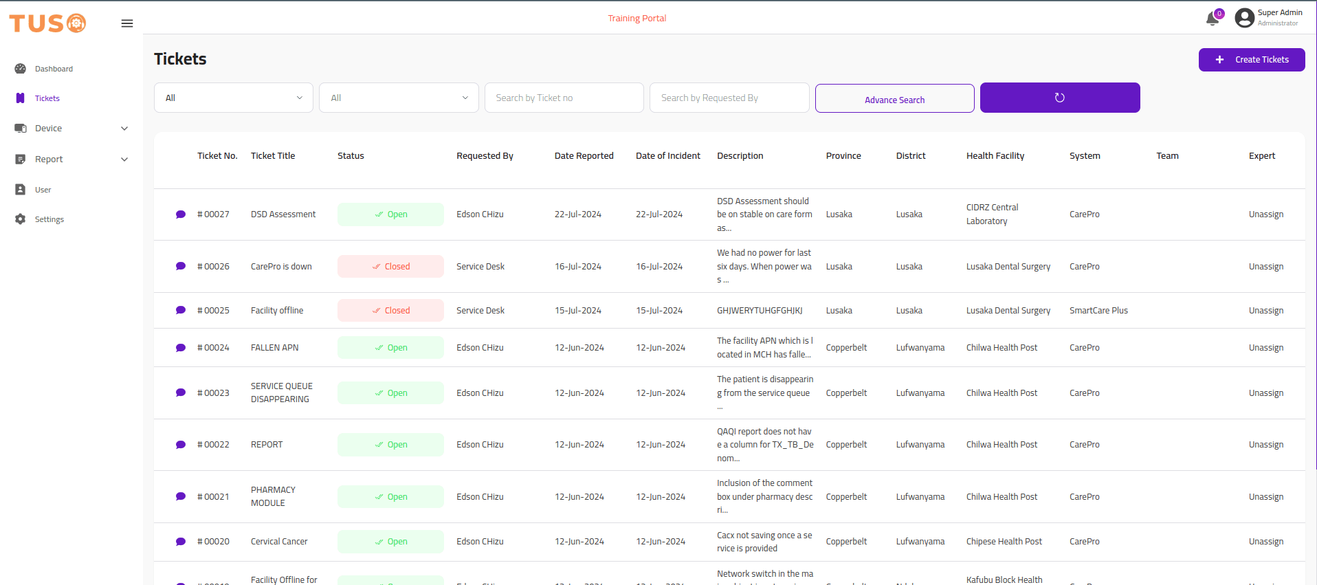 System Issue Tracking Platform screenshot 1